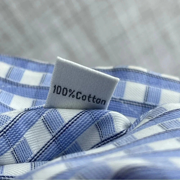 Ike Behar Performance 100 Plaid Button Down long Sleeve Shirt Men's 16.5 -8461/b - Picture 6 of 10